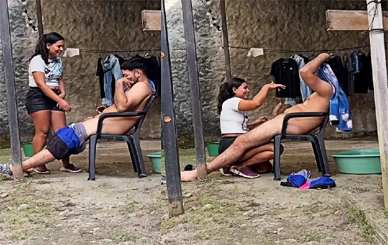 Sorprendo al Hermano de mi Novio Masturbandose, Le Ayudo A Venirse