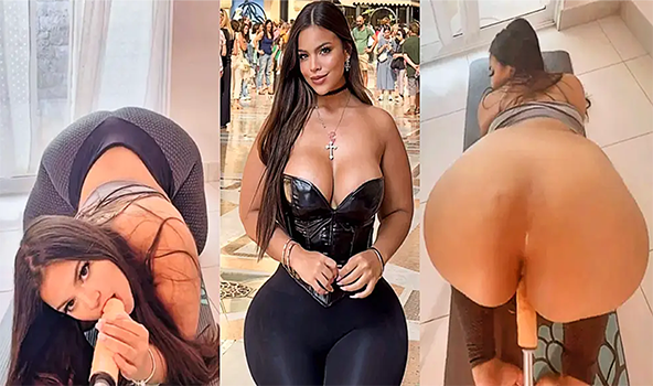 Panamanian BBW with her first dildo machine in her pussy