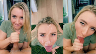 Rubia Video de Selfie Selfie Facial de mamada desnuda