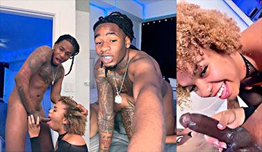 Danae Davis se burla de un negro mientras le ordeña la polla 😍