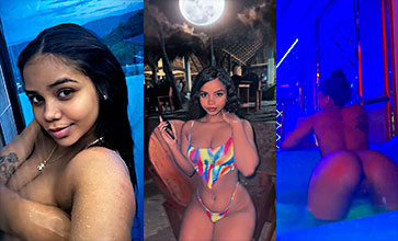 Abierto dominicano Isaura en 4 en el jacuzzi