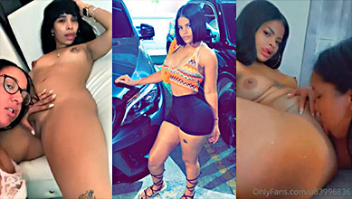 La dominicana Yohanna García y Denifer en un trío lésbico con el gato