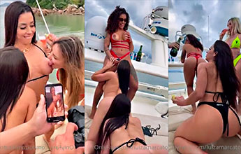 Luiza Marcato contra 4 lesbianas muy intensas en un yate privado