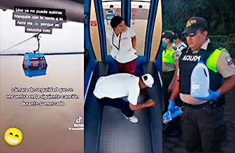Policía ecuatoriana pilla a pareja follando en el Teleférico de Aerovía