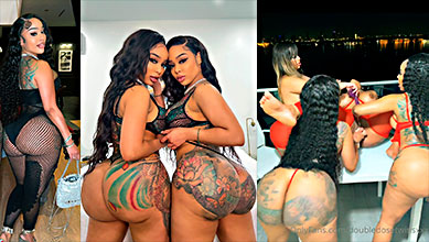 Las gemelas lesbianas Double Dose Twins contra dos putas culonas 🌈