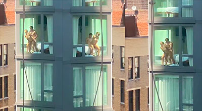 Trabajadores pillan a parejas canadienses follando en el edificio