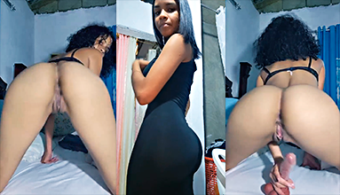 Dominicana Angelica Metiéndose Un Nuevo Consolador Hasta Correrse