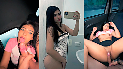 El Uber Conduciendo El Taxi Y Nastya Rivera follando Detrás