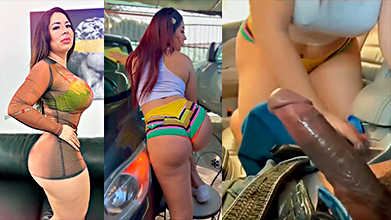 Mexicano Culona Pamlatina Lavando el coche y follando dentro